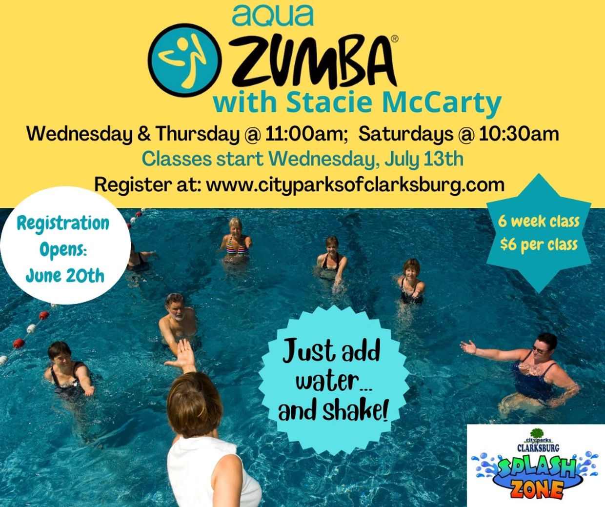 Aqua Zumba Class Clarksburg Parks & Recreation